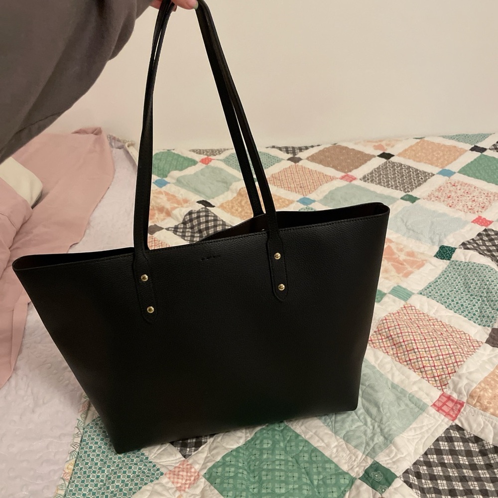 Coach Black Pebbled Leather Tote - Picture 2 of 4